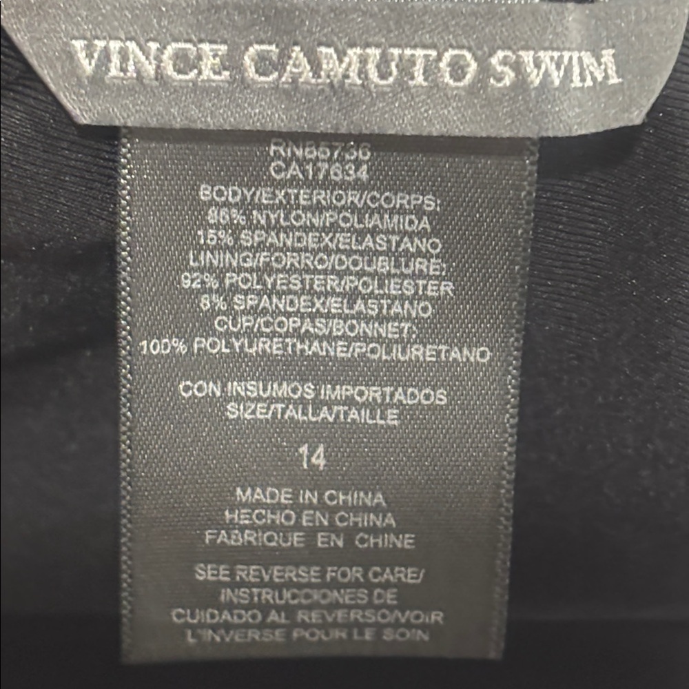 NWT Vince Camuto Womens Tropical Print One Shoulder One-Piece Swimsuit Size 14 - Picture 3 of 7